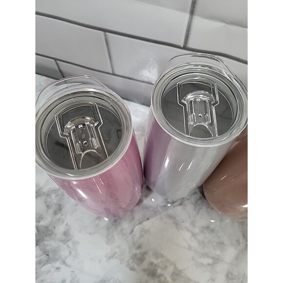 Member’s Mark 4pk Insulated Soda Wine Tumblers w/Lids  Iridescent Passel Colors - Picture 3 of 8